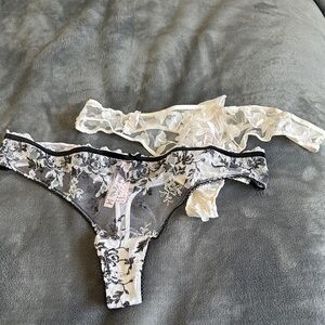 Victoria's Secret Black and White Lace Panties